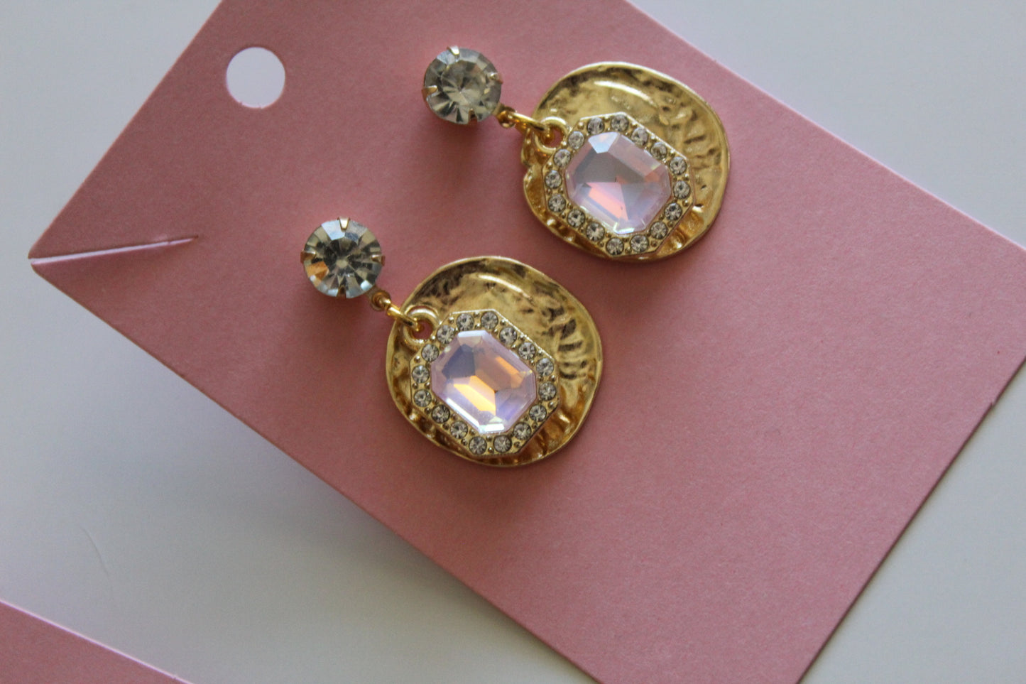 Gold and Crystal Iridescent Earrings