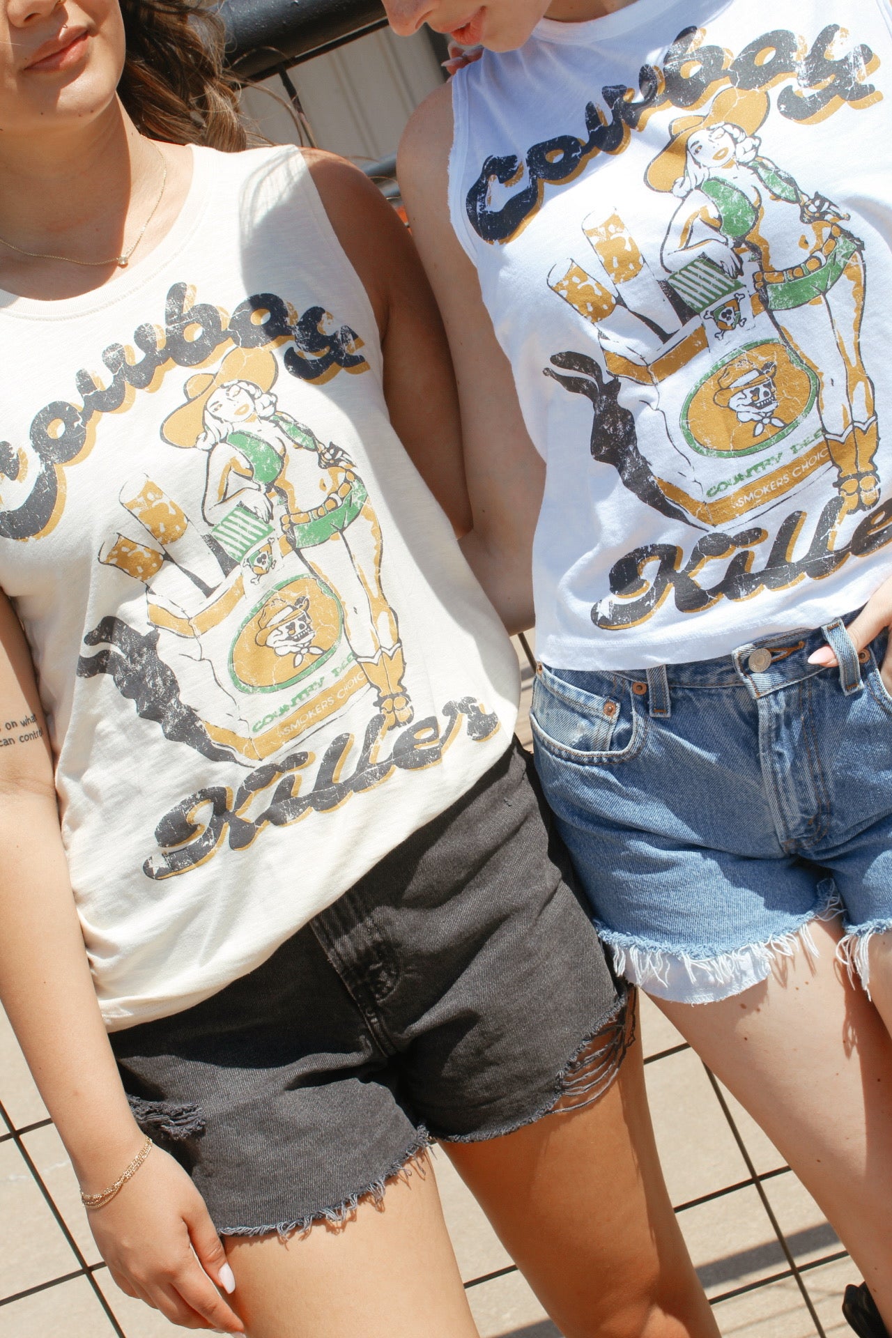 Cowboy Killer Graphic Muscle Tank Cropped
