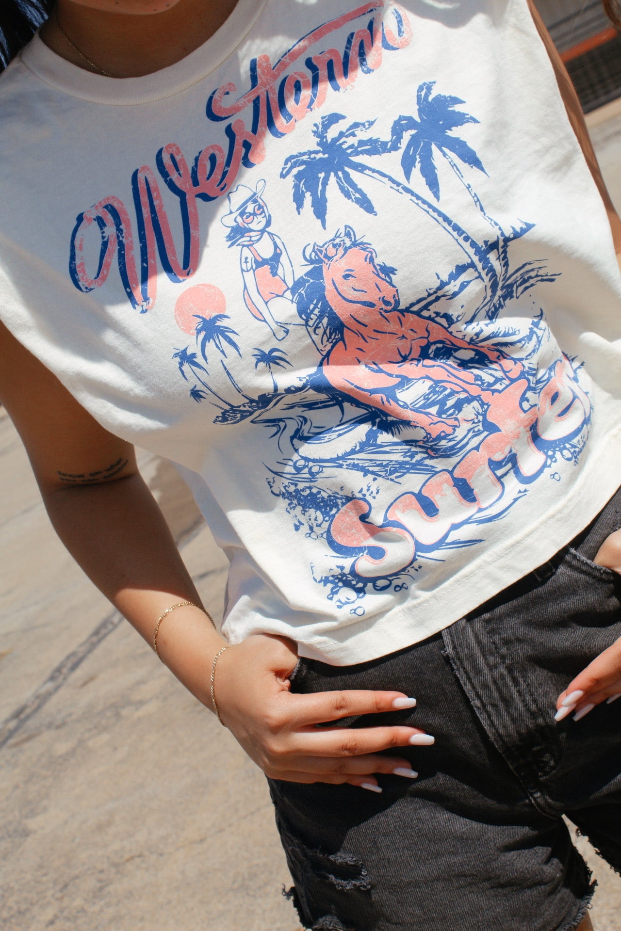 Western Surfer Graphic Muscle Tank