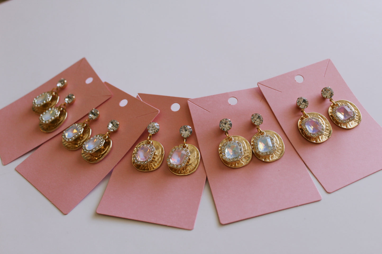 Gold and Crystal Iridescent Earrings