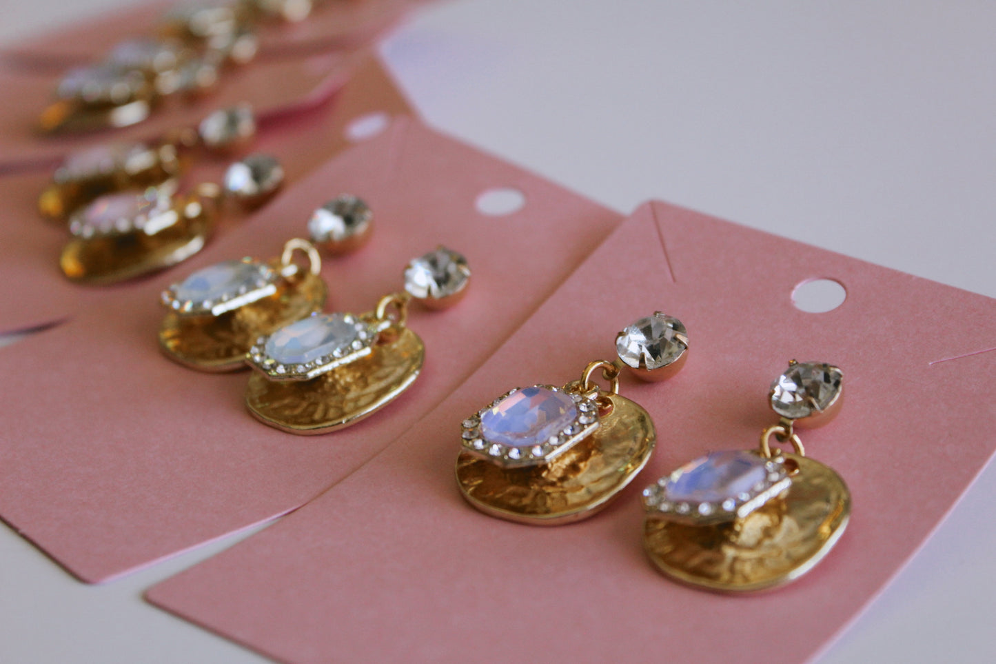 Gold and Crystal Iridescent Earrings