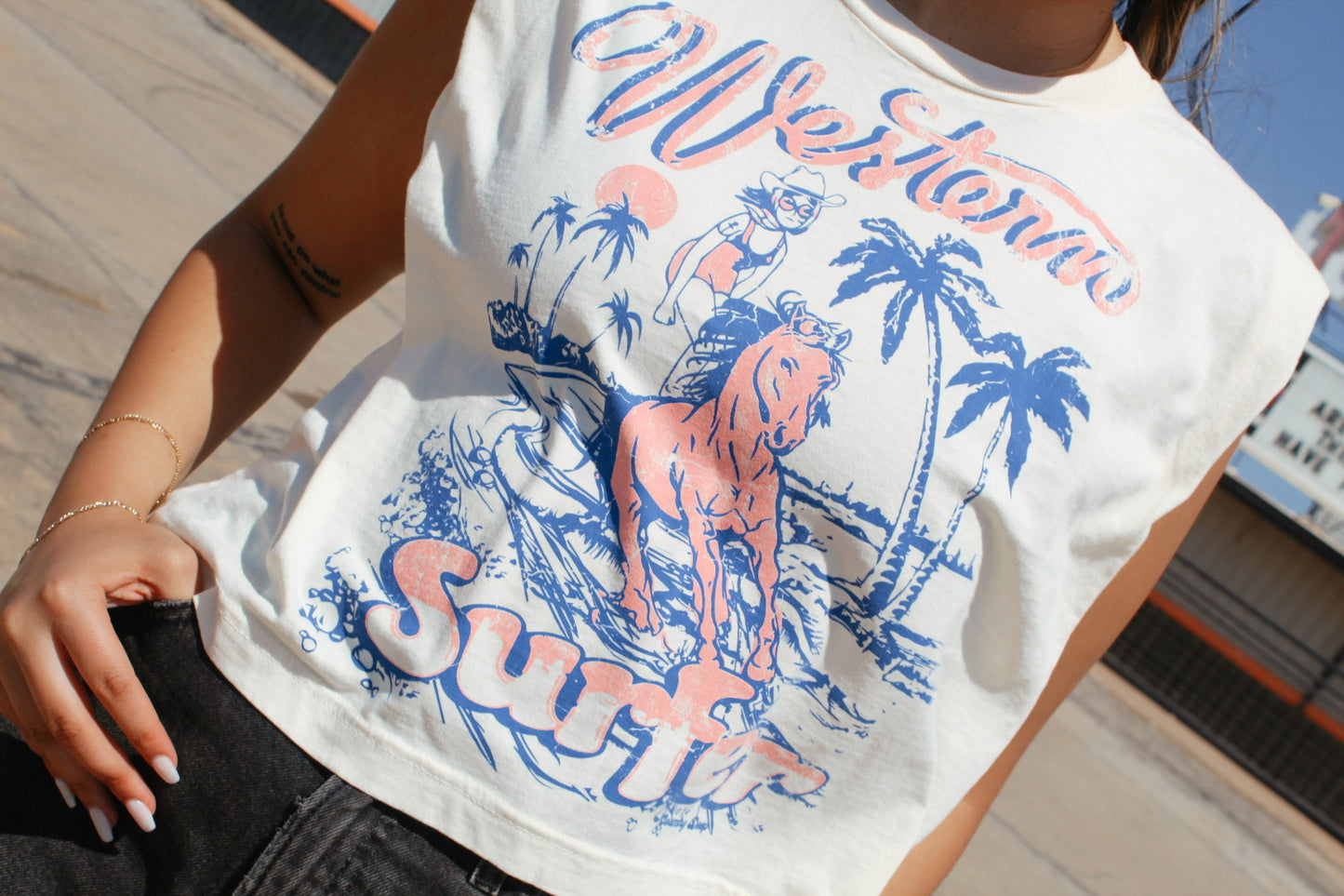 Western Surfer Graphic Muscle Tank